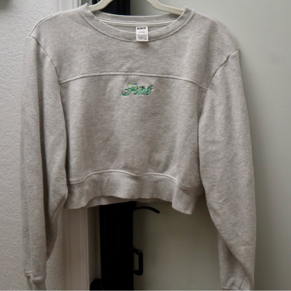 Victoria's Secret PINK Ivy Fleece Cropped Crewneck